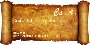 Csókás Andor névjegykártya